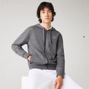 Lacoste Sport Gray Zip Up Thick Cotton Zip Up Hoodie Sweatshirt Medium